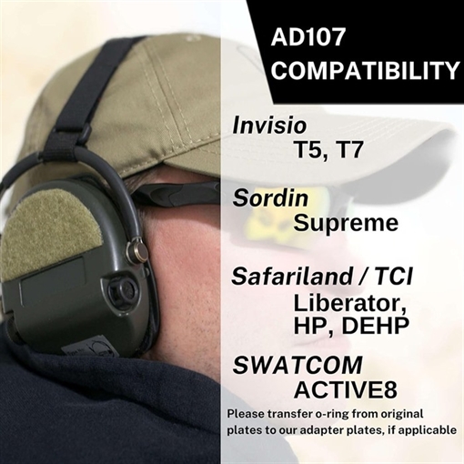 Picture of Noisefighters SIGHTLINES ADAPTER PLATES FOR PELTOR COMTAC & SIMILAR BLACK AD107