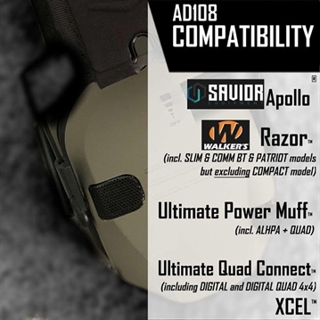 Picture of Noisefighters SIGHTLINES ADAPTER PLATES FOR MOST WALKER HEADSETS AD108