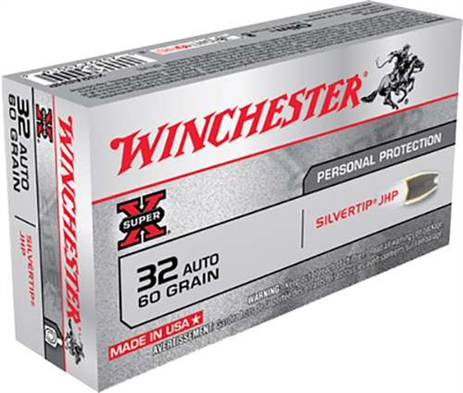 Picture of Winchester 32 AUTO 60GR SILVERTIP JACKETED HOLLOW POINT 50/BOX X32ASHP