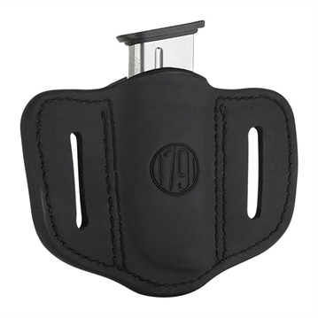 Picture of 1791 Gunleather MAG1.1 Single Mag Holster Stealth Black Leather Belt Slide Compatible w/ Single Stack Ambidextrous MAG11SBLA