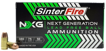 Picture of SinterFire Inc Next Generation (NXG) 380ACP 75gr Lead Free Ball 50 Per Box/20 Case SF38075NXG