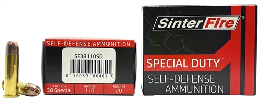 Picture of SinterFire Inc Special Duty (SD) 38Special 110gr Lead Free Frangible Hollow Point 20 Per Box/10 Case SF38110SD