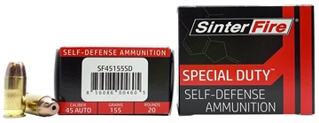 Picture of SinterFire Inc Special Duty (SD) 45ACP 155gr Lead Free Frangible Hollow Point 20 Per Box/10 Case SF45155SD