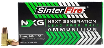 Picture of Sinterfire Sinterfire NXG Lead Free Ball Pistol Ammo 9mm 100 gr. Lead Free Ball 50 rd. Brass Case SF9100NXG(50)