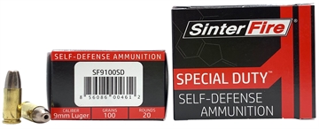 Picture of SinterFire Inc Special Duty (SD) 9mmLuger 100gr Lead Free Frangible Hollow Point 20 Per Box/10 Case SF9100SD