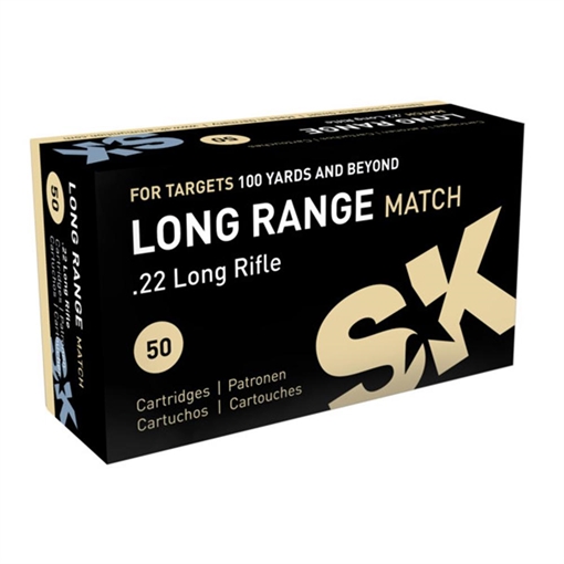 Picture of SK Long Range Match Rimfire Ammunition .22 LR 40 gr LRN 1106 fps 50/ct 420158