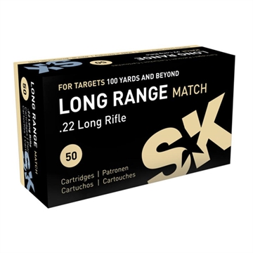 Picture of SK Long Range Match Rimfire Ammunition .22 LR 40 gr LRN 1106 fps 50/ct 420158