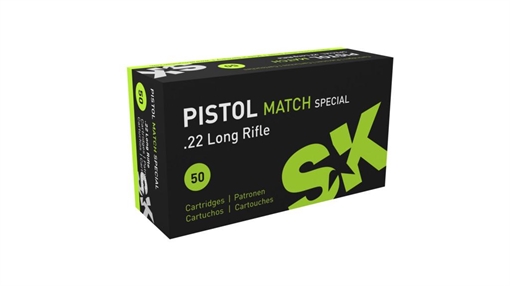 Picture of SK Pistol Match Special Rimfire Ammunition .22 LR 40 gr LRN 938 fps 50/ct 420144