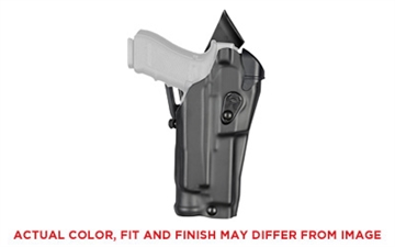 Picture of Safariland Model 6390RDS ALS Mid-Ride Level I Retention Duty Holster, Fits Glock 17 w/Light, Right Hand, STX Tactical Black Finish 6390RDS-832-131