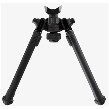 Picture of Magpul MAG1075-BLK Bipod made of Aluminum with Black Finish, Sling Stud Attachment, 6.30-10.30" Vertical Adjustment, & Rubber Feet for AR-Platform MAG1075BLK