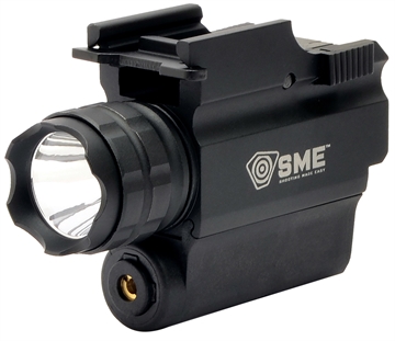 Picture of SME Compact Tactical Handgun LED Light/Laser Combo Black 250 Lumens White Cree LED Red Laser SMEWLLP