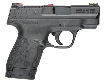 Picture of Smith & Wesson M&P Shield, Striker Fired, Semi-automatic, Polymer Frame Pistol, Micro-Compact, 40 S&W, 3.1" Barrel, Armornite Finish, Black, HiViz Fiber Optic Sights, Manual Thumb Safety, 2 Magazines, (1) 6-Round and (1) 7-Round, California Compliant 11906