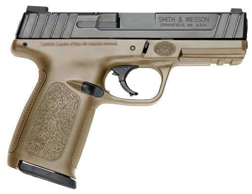 Picture of Smith & Wesson SD9 Compact Frame 9mm Luger 16+1, 4" Black Armornite Stainless Steel Barrel & Serrated Slide, Flat Dark Earth Polymer Frame w/Picatinny Rail, FDE Textured Grip, No Safety 11998