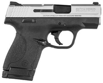 Picture of Smith & Wesson M&P Shield Micro-Compact Frame 9mm Luger 7+1/8+1, 3.10" Black Armornite Stainless Steel Barrel, Cerakote Serrated Aluminum Slide, Matte Black Polymer Frame, Thumb Safety 13219
