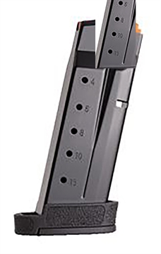 Picture of Smith & Wesson Magazine, 9MM, 13 Rounds, Fits M&P Shield Plus And Equalizer, with Black Finger Extension, Steel, Black 3014411