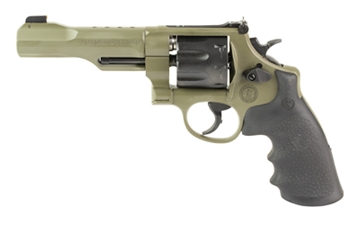 Picture of Smith & Wesson Model 327 Performance Center, DA/SA Revolver, Large Frame, 357 Magnum/38 Special, 5" Barrel, Scandium Frame, Cerakote Finish, Moss Green, Black Cylinder, Synthetic Grips, Adjustable Rear Sight with Gold Bead Front, 8 Rounds 14449