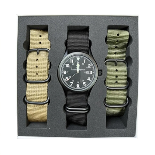 Picture of Smith & Wesson 42MM Military Watch- 3 Nato Military Straps SWW-42-BLK 810112982626