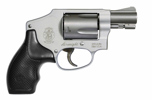 Picture of Smith & Wesson Model 642, Double Action Only, Metal Frame Revolver, J-Frame, 38 Special +P, 1.88" Barrel, Aluminum Alloy, Matte Finish, Silver, Rubber Grips, Fixed Sights, 5 Rounds, Integral Locking System 163810 022188638103