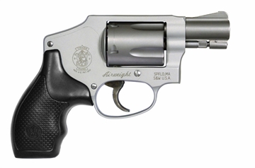 Picture of Smith & Wesson Model 642, Double Action Only, Metal Frame Revolver, J-Frame, 38 Special +P, 1.88" Barrel, Aluminum Alloy, Matte Finish, Silver, Rubber Grips, Fixed Sights, 5 Rounds, Integral Locking System 163810 022188638103