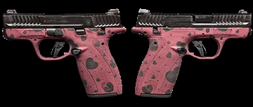 Picture of SMITH & WESSON BODYGUARD 2.0 CRANBERRY HEARTS 380ACP PISTOL T.S. 1-12RD 1-10RD MAG 14651-HEARTS