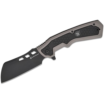 Picture of Smith & Wesson Extraction and Evasion Assisted Folding Knife 3-1/2" Cleaver Blade Black 1205012