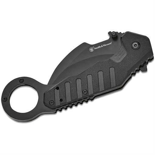 Picture of Smith & Wesson Extreme Ops Karambit Assisted Folding Knife 3" Hawkbill Blade Black Box 1208411