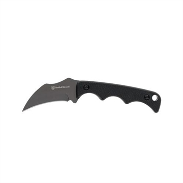 Picture of Smith & Wesson H.R.T. Karambit Neck Fixed Knife 2" Cleaver Blade Black with Nylon Sheath Blister 1193154