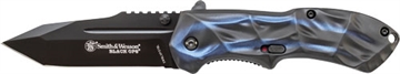 Picture of S&W KNIFE BLACK OPS 3RD GEN. BLUE HANDLE TANTO MAGIC ASSIST SWBLOP3TBL