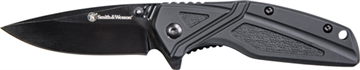 Picture of S&W KNIFE BLACK RUBBER 3" BLK OXIDE BLADE W/POCKET CLIP 1084309