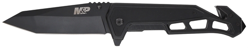 Picture of Smith & Wesson Knives M&P Body Guard Folding Plain Black 8Cr13MoV SS Blade 5.26" Black Steel/G10 Handle Includes Pocket Clip 1160826