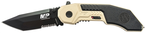 Picture of Smith & Wesson Knives M&P M.A.G.I.C. 2.80" Folding Part Serrated Black Oxide 4034 SS Blade 4.30" Aluminum Handle Includes Pocket Clip SWMP3BSDCP