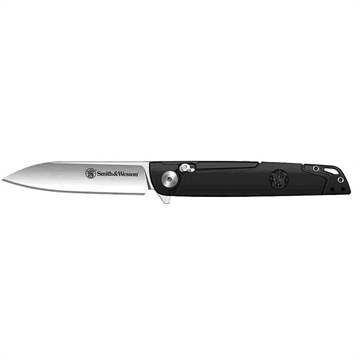 Picture of Smith & Wesson KT 24/7 Crossbar Folder Knife 3-1/4" Drop Point Blade Black Box 1209512