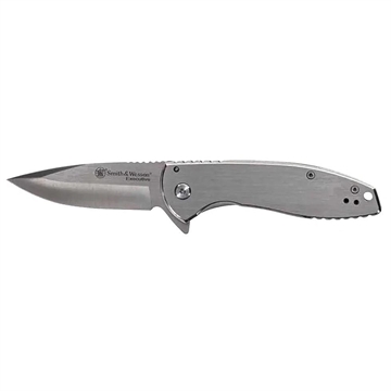 Picture of Smith & Wesson KT Executive Platinum Folding Knife 3" Drop Point Blade Silver Box 1208415 661120750666