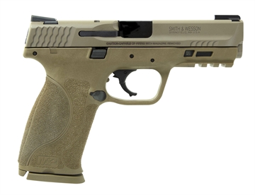 Picture of Smith & Wesson LE M&P 9 M2.0 
9mm Luger Double 4.25" 17+1 FDE Interchangeable Backstrap Grip FDE Polymer Frame FDE Armornite Stainless Steel Slide 11767