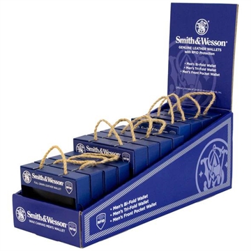 Picture of Smith & Wesson Men's Genuine Leather Wallet 12pc Counter Display 49676