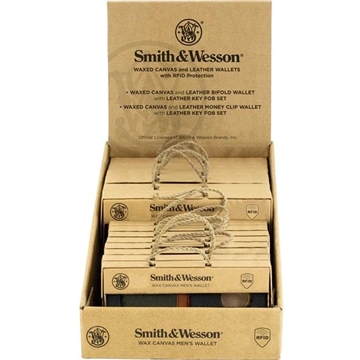 Picture of Smith & Wesson Men's Wax Canvas Wallet Gift Set Display 12/ct 49691