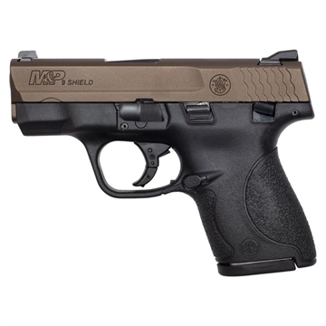 Picture of Smith & Wesson M&P 9 Shield Handgun 9mm Luger 7rd Magazine 3.1" Barrel Black with Midnight Bronze Slide USED 13299U