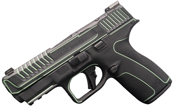 Picture of SMITH & WESSON M&P 9 SHIELD X NTS BLACK/LIME GREEN PISTOL 3.6" N.S. 1-13RD, 1-15RD MAG 14263-ANIME 756542286999