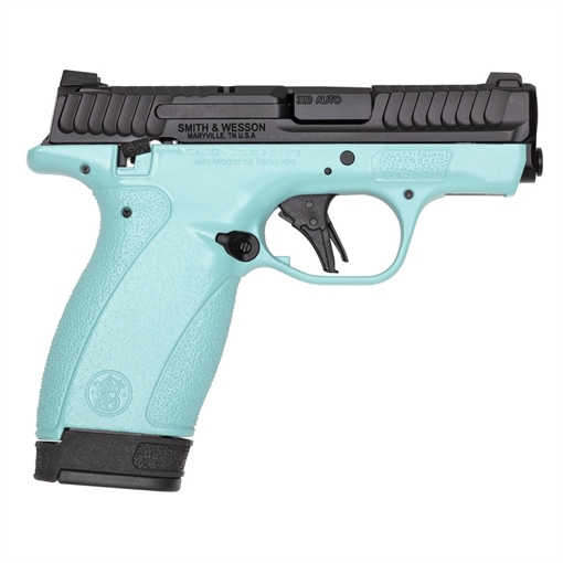Picture of Smith & Wesson M&P Bodyguard 2.0 Handgun .380 Auto 10rd (1) & 12rd (1) Magazines 2.75" Barrel Robin's Egg Blue Grip Thumb Safety 14431
