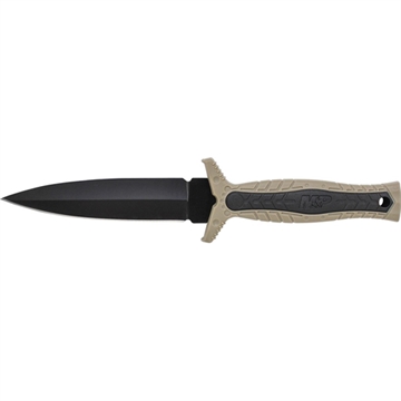 Picture of Smith & Wesson M&P Fixed Blade Boot Knife, Spear Point False Edge Blade, Rubberized Handle w/Brown Rubber Insert SWMPF3BR