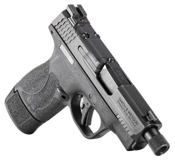 Picture of Smith & Wesson M&P9 Shield Plus, Striker Fired, Semi-automatic, Polymer Framed Pistol, Micro-Compact, 9MM, 3.7" Barrel, Threaded 1/2X28, Armornite Finish, Black, Front Night Sight, Blacked Out Rear Sight, No Manual Safety, Optics Ready, 3 Magazines, (1)-10 Round, (1)-13 Round, (1)-15 Round 14095