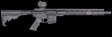 Picture of Smith & Wesson M&P 15, Sport III, Semi-automatic, AR, 223 Remington/556NATO, 16" Barrel, Anodized Finish, Black, Polymer Furniture, Includes Crimson Trace Compact Red Dot Sight, Free Float M-LOK Handguard, 6 Position Collapsible Stock, 10 Rounds, 1 Magazine 14406