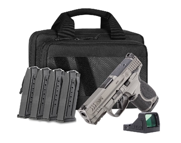Picture of S&W M&P9 Metal M2.0 Handgun Bundle 9mm Luger 15rd Magazine(5) 3.6" Barrel Thumb Safety Viridian RFX11 and Savior Bag 14804