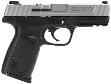 Picture of Smith & Wesson SD40VE, Striker Fired, Semi-Automatic, Polymer Frame Pistol, Full Size, 40 S&W, 4" Barrel, Stainless Slide, Black Frame, Fixed Sights, 10 Rounds, 2 Magazines, California Compliant 123403