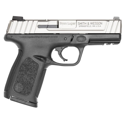 Picture of Smith & Wesson SD9 VE Handgun 9mm Luger 10rd Magazines (2) 4" Barrel Silver Slide with Black Frame USED 123900U