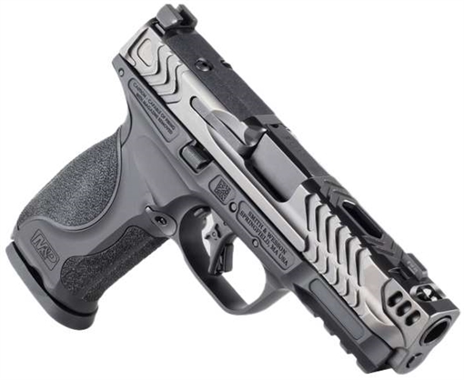 Picture of Smith & Wesson M&P M2.0 Metal, Striker Fired, Semi-automatic, Aluminum Framed Pistol, Full Size, 9MM, 4.22" Ported Barrel, Armornite Finish, Gray, Front Night Sight, Blacked Out Rear Sight, No Manual Safety, Interchangeable Grip Inserts, Optic Ready, 17 Rounds, 2 Magazines 13987