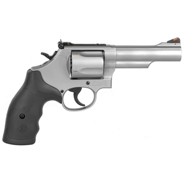 Picture of Smith & Wesson Model 69 44 Rem Mag or 44 S&W Spl Stainless Steel 4.25" 2 Piece Barrel & 5rd Cylinder, Matte Stainless Steel L-Frame, Full Stop Strap & Barrel Serration, Internal Lock 162069