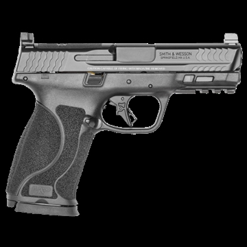 Picture of Smith & Wesson M&P M2.0, Striker Fired, Semi-automatic, Polymer Frame Pistol, Full Size, 10MM, 4" Barrel, Armornite Finish, Black, Optic Height White 3 Dot Sights, No Thumb Safety, 15 Rounds, Optics Ready Slide, 2 Magazines 13389