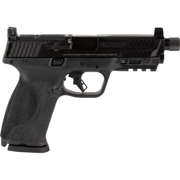 Picture of Smith & Wesson M&P9 M2.0, Striker Fired, Semi-automatic, Polymer Frame Pistol, Full Size, 9MM, 4.625" Threaded Barrel, 1/2x28, Armornite Finish, Black, Optic Height Sights, Optics Ready Slide, No Manual Safety, Flat Face Trigger with Integrated Trigger Safety, 17 Rounds, 2 Magazines 13585