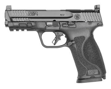 Picture of Smith & Wesson M&P M2.0, Striker Fired, Semi-automatic, Polymer Frame Pistol, Full Size, 9MM, 4.25" Barrel, Armornite Finish, Black, Optic Height Sights, Optics Ready, No Manual Safety, Flat Face Trigger with Integrated Trigger Safety, 17 Rounds, 2 Magazines 13564